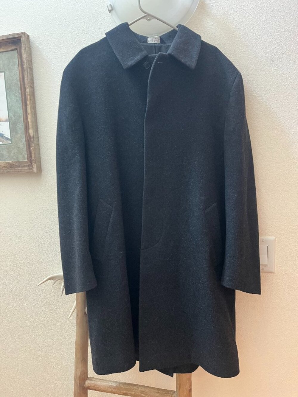 Jos. A. Bank-  Charcoal Gray- Long Wool Overcoat